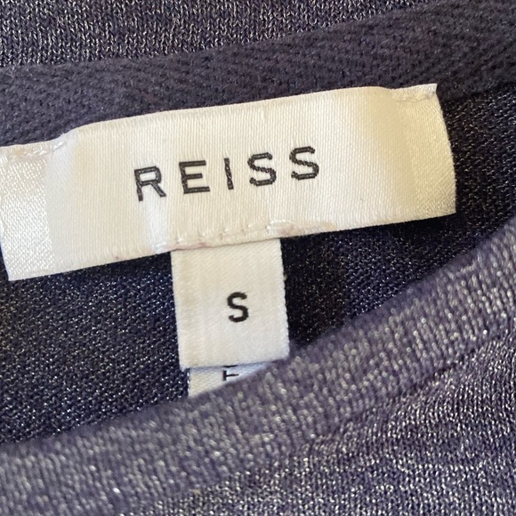 Reiss Milly Long sleeve Faux Button back Top in Blue - Picture 6 of 10